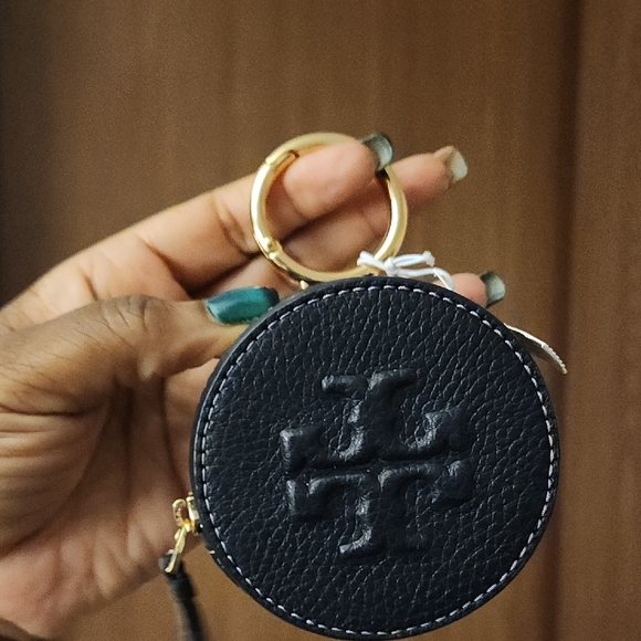Tory Burch Black Leather Thea Coin Pouch